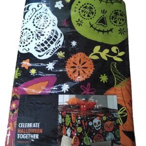 Halloween Sugar Skulls Vinyl Tablecloth 60 X 84 Oblong (Rectangle)